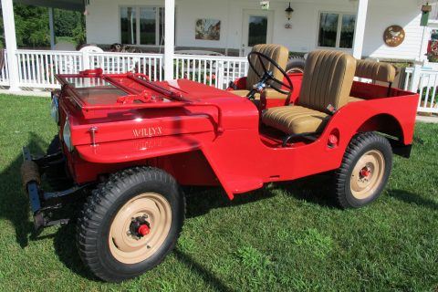 Frame off resto 1948 Willys Red 4&#215;4 for sale