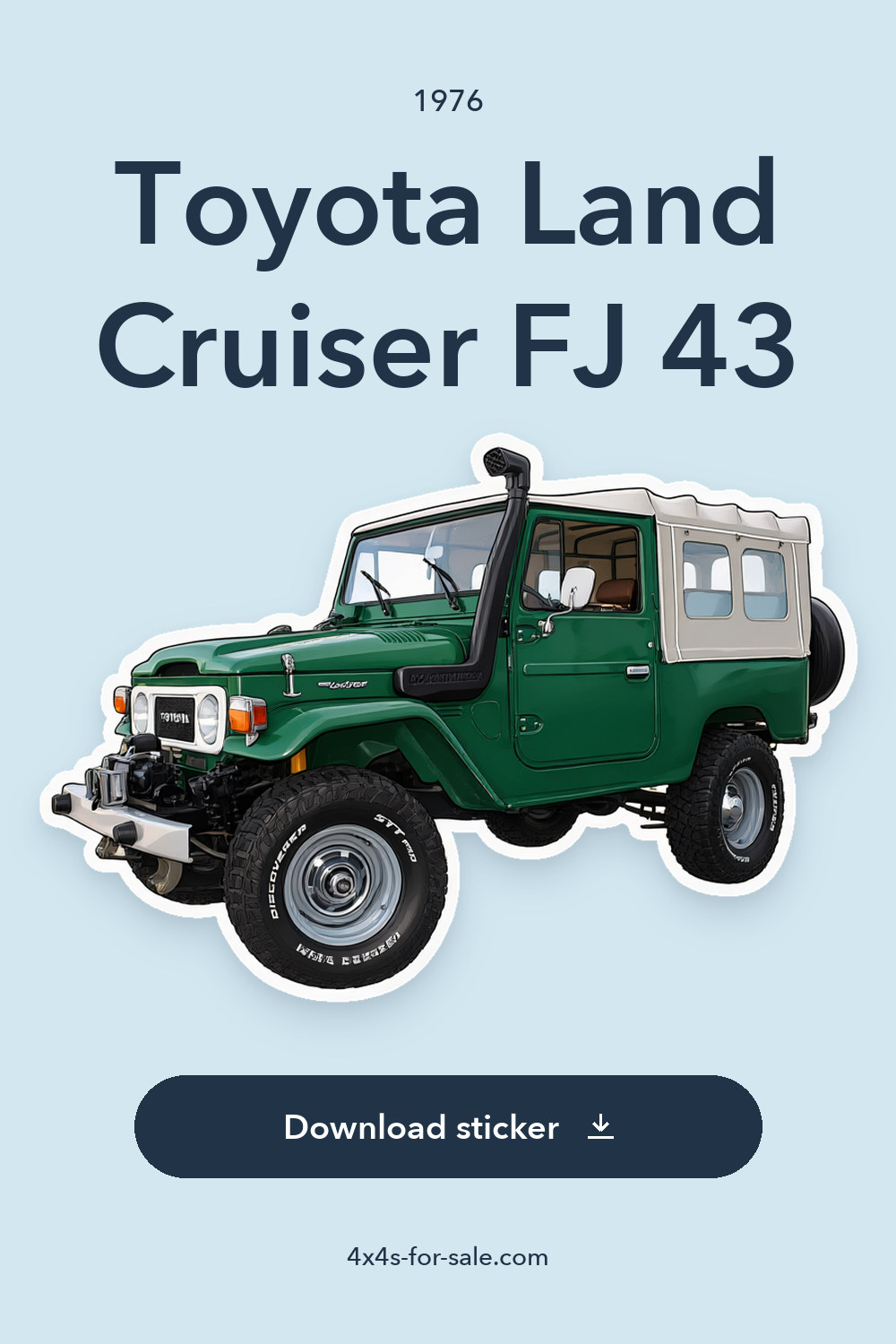 1976 Toyota Land Cruiser FJ 43 sticker preview