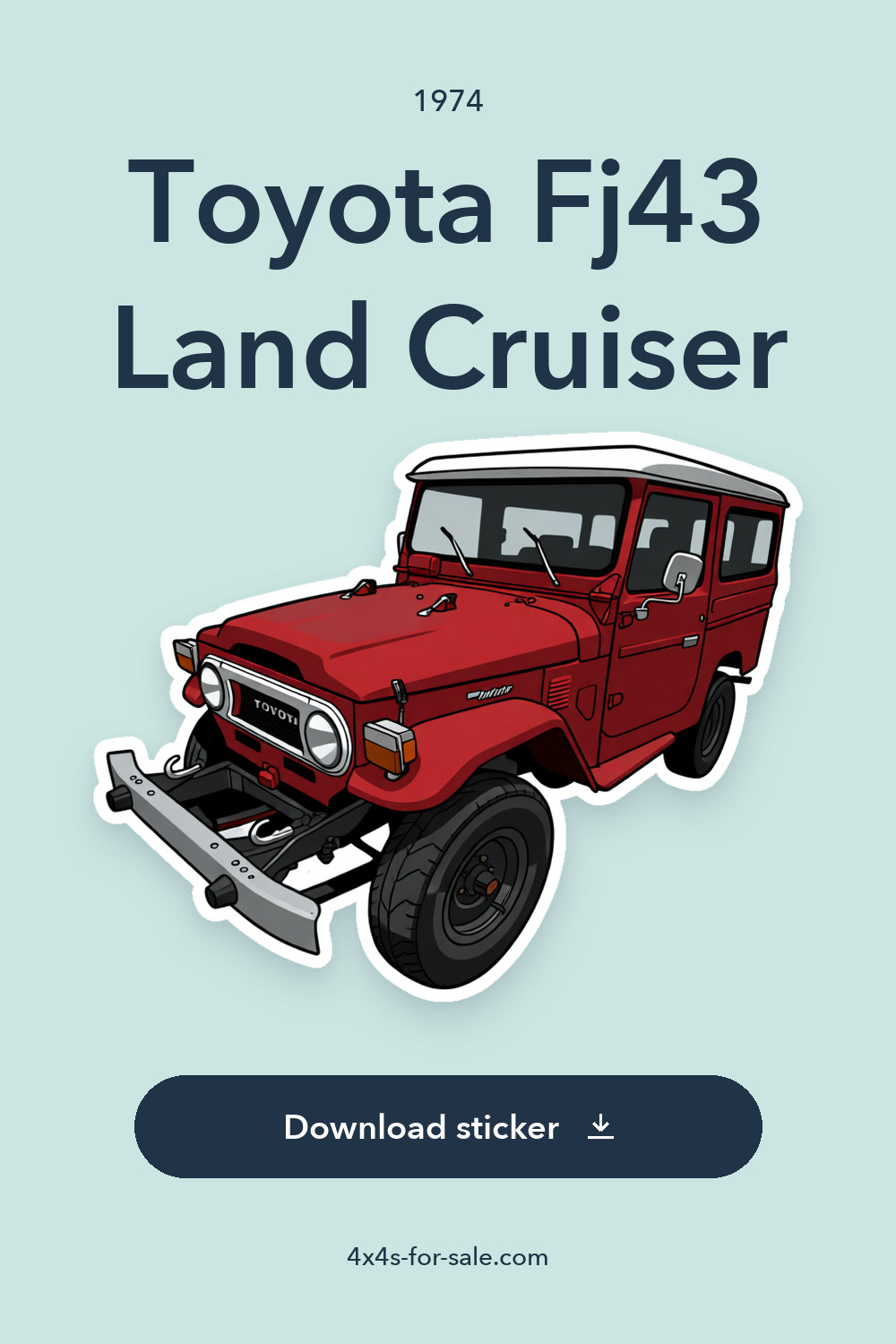 1974 Toyota Fj43 Land Cruiser sticker preview